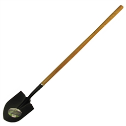 Tuff Stuff 99014 Round Point Shovel With Long Heavy Duty Wooden Handle