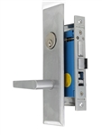 Maxtech (Marks Metro 116A/26D-X Like) Satin Chrome 26D, Wide Face Plate, Left Hand Entrance, Heavy Duty Mortise Entry Screwless Lever Lockset Thru Bolted, 2-1/2" Backset