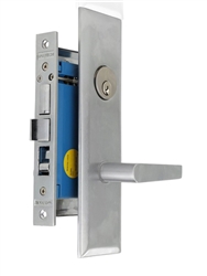 Maxtech (Marks Metro 116A/26D-X Like) Satin Chrome 26D, Wide Face Plate, Right Hand Entrance, Heavy Duty Mortise Entry Screwless Lever Lockset Thru Bolted, 2-1/2" Backset
