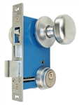 Maxtech LHR (Like Marks 22AC/26D-W-LHR) Satin Chrome 26D Finish Left Hand Reverse Double Cylinder Iron Gate Ornamental Mortise Lockset with 2-1/2" Backset