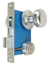 Maxtech LHR (Like Marks 22AC/26D-W-LHR) Satin Chrome 26D Finish Left Hand Reverse Double Cylinder Iron Gate Ornamental Mortise Lockset with 2-1/2" Backset