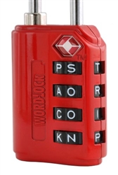 Wordlock LL-206-RD Red RESETTABLE  4 Dial Combination TSA Approved Luggage Lock Padlock