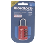 Wordlock LL-277-A1 Resettable 4 Dial Combination TSA Approved Luggage Lock Padlock 1 Assorted Color Per Order (Red, Black & Silver)