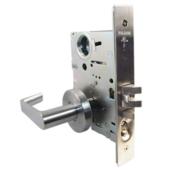 Falcon Grade 1 MA521LDG626LH MA Series Satin Chrome 26D Left Hand Entry Entrance Office Heavy Duty Mortise Lockset With Dane-Gala (DG) Lever Less Cylinder