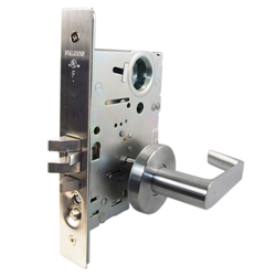 Falcon Grade 1 MA521LDG626RH MA Series Satin Chrome 26D Right Hand Entry Entrance Office Heavy Duty Mortise Lockset With Dane-Gala (DG) Lever Less Cylinder