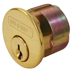 Em-D-Kay 215023 5122 Polished Brass US3 15/16" Mortise Cylinder (Compatible With Marks 22AC)
