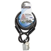 Em-D-Kay 2466 Vinyl Sleeved 3/8" x 6' Steel Cable Bike Lock With 1-1/2" Laminated Padlock