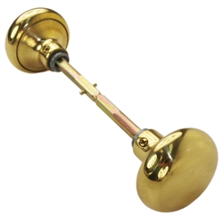 Em-D-Kay 48 (Like Marks Metro K9290/3 Knob Kit) Polished Brass 2-1/4" Solid Brass Door Knob Set With Split Spindle For Marks Metro Surface Mount Mortise Lockset & More