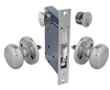 Em-D-Kay (Like Marks 22AC/26D-W-LH), Satin Chrome 26D, Left Hand Reverse, Ornamental Knob Rosette Mortise Entry Lockset Iron Gate Door Double Cylinder Lock Set, 2-1/2" Backset, 1" X 7-1/8" Faceplate