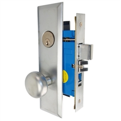 Em-D-Kay (Like Marks New Yorker 7NY10A/26D) 570026AL Left Hand Heavy Duty Satin Chrome Mortise Entry Lockset Thru Bolted, 2-3/4" Lock Set