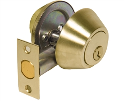 Em-D-Kay D30603 Bright Brass US3 Commercial Grade Double Cylinder Deadbolt Adjustable Latch With SC4 Keyway