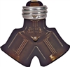 Copper 700B Brown 660W 15A 125V Incandescent Twin Light Socket