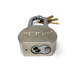 Premier Lock (Like American Lock 701) GAP02 Solid Steel 2-1/2" Wide Hardened Steel Long Shackle Padlock With 2" Verticle Shackle Clearance
