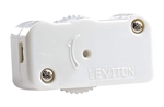 Leviton 1420-W White 200W Feed-Through HI-LO-OFF Incandescent Lamp Cord Dimmer, Single-Pole