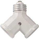 Leviton R52-128-W White 660W 15A 125V Incandescent Twin Light Socket