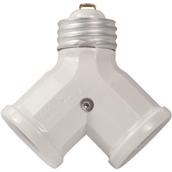 Leviton R52-128-W White 660W 15A 125V Incandescent Twin Light Socket