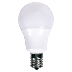 Satco S9065, 5.5 Watt A15 LED 3000K 120V 450 Lumen Intermediate (E17) Base Frosted White 230 Degree Bulb (5.5A15/LED/3000K/E17/120V)