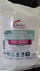 Vega Carmel The Wipe Away WIPE400R General Cleaning & Disinfecting Wipes with Antibacterial action, 400 Wipes Per REFILL