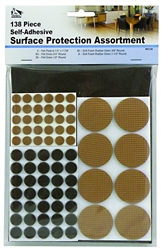 My Helper, MH138, 138 Pieces, Self Stick Adhesive Felt Surface Protection Pad Assorted Protects Floors, Protection Kit