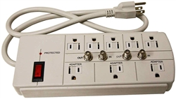 Bright Way, MP8TV, 8 Outlet Surge Protector, 3' Foot Cord, HDTV Ready, Child Outlet Safety Covers 1800 Joules