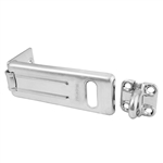 Master Lock 704D 4-1/2 Inch (11cm) Long Zinc Plated Hardened Steel Security Hasp with Hardened Steel Locking Eye