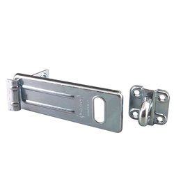 Master Lock 706D 6 Inch (15cm) Long Zinc Plated Hardened Steel Security Hasp with Hardened Steel Locking Eye