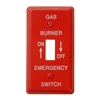 Mulberry, 41020, Red, 1 Gang, Single Toggle Switch, Emergency Gas Burner On / Off, Wall Plate