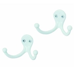 National N248-385 Pack Of 2 White Double Clothes Hook