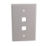 Quest NFP-5028 White 2 Port Keystone Double Gang Oversized Keystone Wall Plate For CAT5E RJ45 Inline Coupler 4.875" x 4.75" x 0.25"