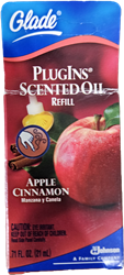 Glade PlugIns Scented Oil Apple Cinnamon Refill .71 fl.Oz Oil Clean Linen Refill .71 fl.Oz