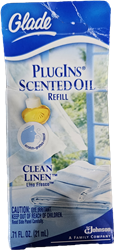 Glade PlugIns Scented Oil Clean Linen Refill .71 fl.Oz