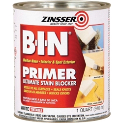 Zinsser 0904 B.I.N., Quart 32 OZ, White Primer Sealer, White Pigmented Shellac