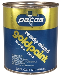 Pacoa, PGP32, 1 Quart, Ready Mixed Gold Paint, Brilliant Gold Leaf Finish