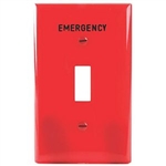 Cooper PJ1EMRD Red Emergency 1 Gang Toggle Wall Plate