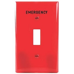 Cooper PJ1EMRD Red Emergency 1 Gang Toggle Wall Plate