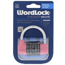 Wordlock PL-001-PK Pink Resettable 5 Dial Combination Padlock