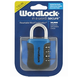 Wordlock PL-096-A1 Resettable 4 Dial Combination Sports Lock Padlock 1 Assorted Color Per Order (Red, Blue & Silver)