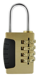 Wordlock PL-110-SL RESETTABLE Mini(1") 4-Dial Solid Brass Combination Sports Padlock, 25mm