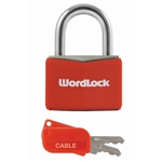 Wordlock PL-121-A1 Match Key 40mm Aluminum Padlock 1 Assorted Color Per Order (Black, Blue & Red)