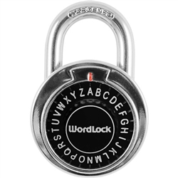 WordLock STANDARD PL-127-CP, Text Lock Combination Dial Padlock, Black