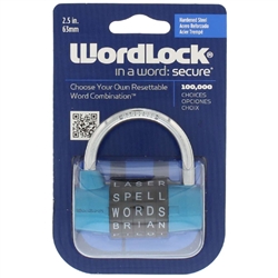 Wordlock PL-135-BL Blue Resettable 5 Dial Combination Padlock