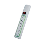 Power Play Products PPP PP-56113DG-B White 6 Outlet Daylite Surge Protector With 3' Cord, 400 Joules