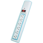 Power Play Products PPP, PP-56386D-BW, White, 6 Outlet Daylite Surge Protector With 6' Cord, 3200 Joules