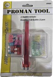 Proman Tool 81025, 22 Piece Fuse Assortment with Fuse Puller