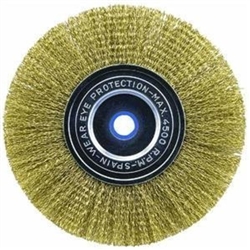 Tuff Stuff, PTA13438, 6", Coarse, Crimped Wire Wheel Flat Brush, 5/8" Bore 1/2" Ring Size