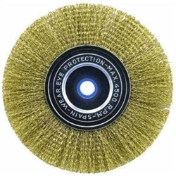 Tuff Stuff, PTA13439, 6", Fine, Crimped Wire Wheel Flat Brush, 5/8" Bore 1/2" Ring Size