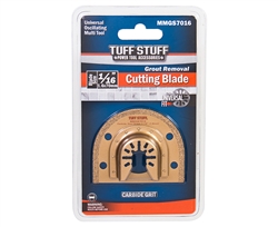 Tuff Stuff MMGS7016 Universal Fit Oscillating Multi Tool Grout Removal Carbide Grit Half-Moon Cutting Blade 1/16 Inch X 2-3/4 Inch (1.6X70MM)