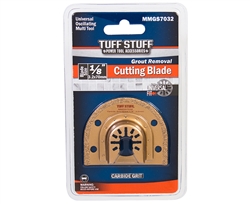 Tuff Stuff MMGS7032 Universal Fit Oscillating Multi Tool Grout Removal Carbide Grit Half-Moon Cutting Blade 1/8 Inch X 2-3/4 Inch (3.2X70MM)