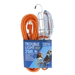 Bright Way R32125 25' 16/3 SJTW Cord Trouble Light Work Drop Light Portable Hand Lamp with Side Outlet