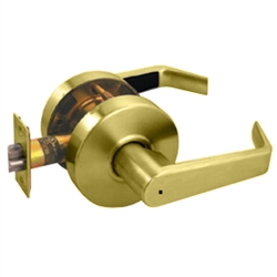 Arrow RL02SR03-238 Polished Brass US3 Grade 2 Privacy RL Series Cylindrical Levers With 2-3/8" Backset